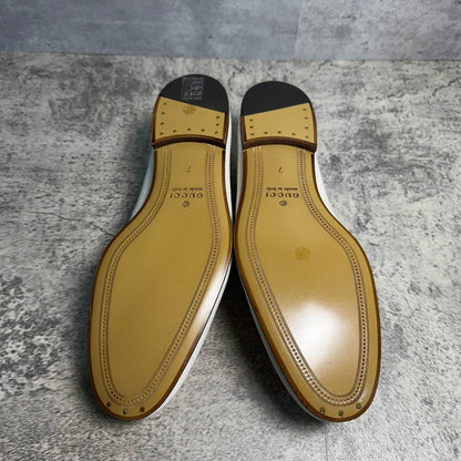 Gucci Jordaan White Canvas Loafers for Men 0079