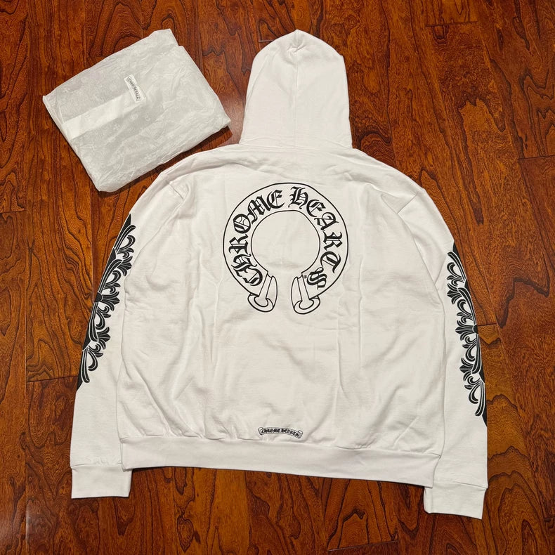 Chrome Hearts White Cross Sleeve Hoodie