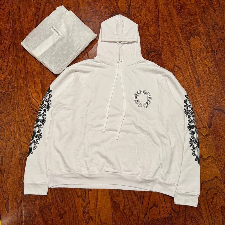 Chrome Hearts White Cross Sleeve Hoodie