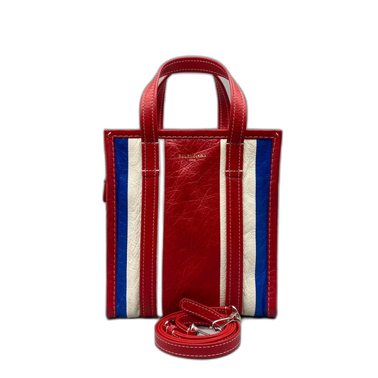 Balenciaga Bazar Colorful Striped Shopping Bag