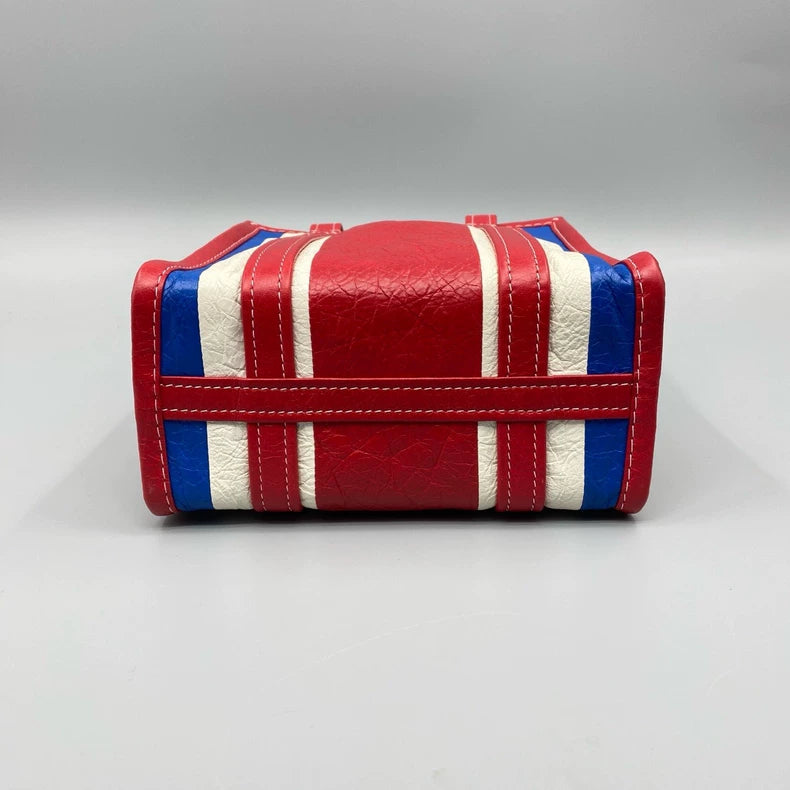 Balenciaga Bazar Colorful Striped Shopping Bag