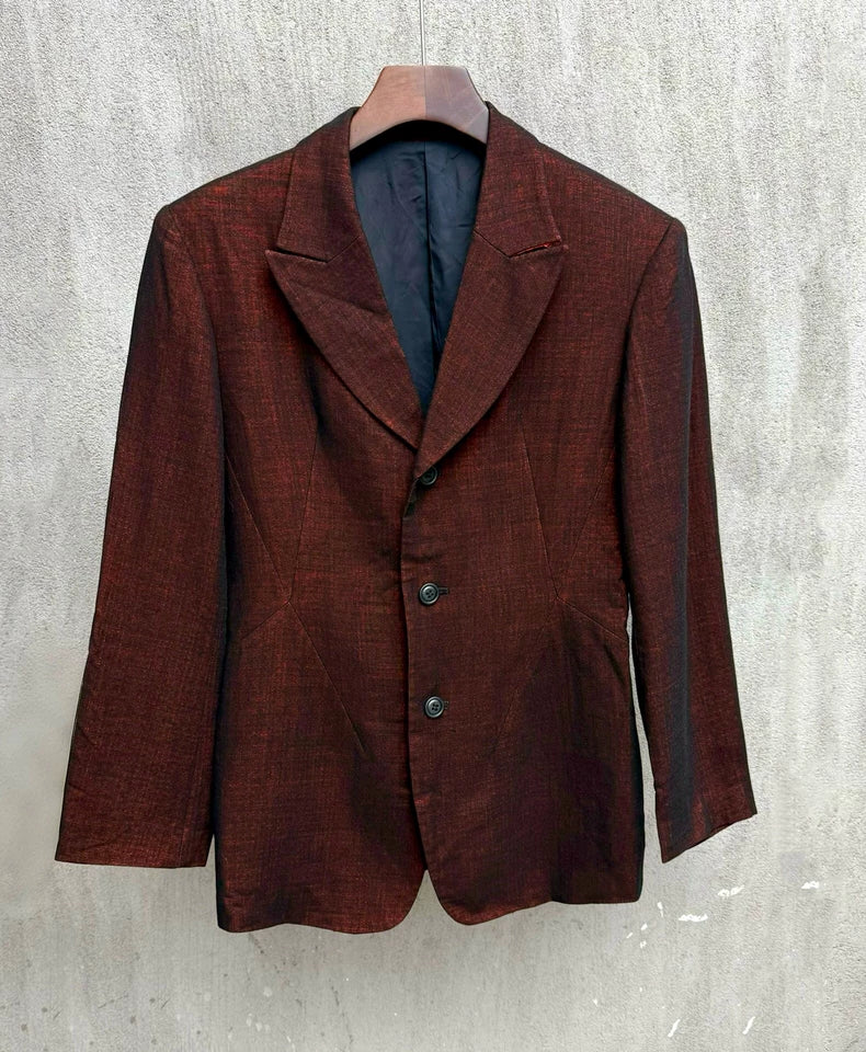 Yohji Yamamoto Men's Red Blazer Jacket