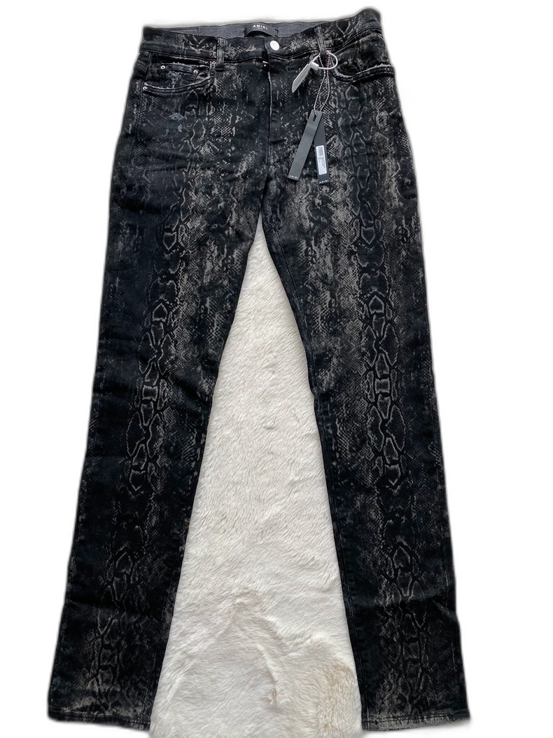 Amiri Python Pattern Denim Pants
