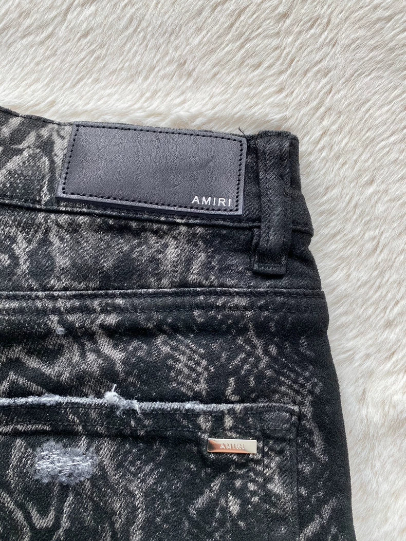 Amiri Python Pattern Denim Pants