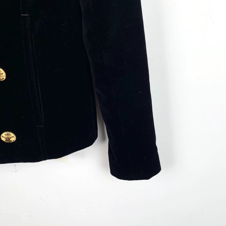 Celine Black Double-Breasted Cotton Jacket