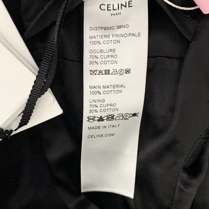 Celine Black Double-Breasted Cotton Jacket