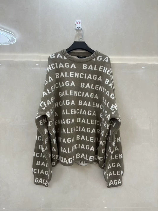 Balenciaga All-Over Logo Print Sweater-yf