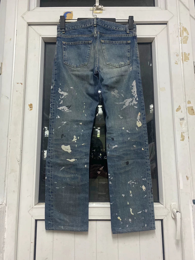 HELMUT LANG ブルー ジーンズ Helmut Lang Wide Leg Painted Jeans | HELMUTLANG.COM