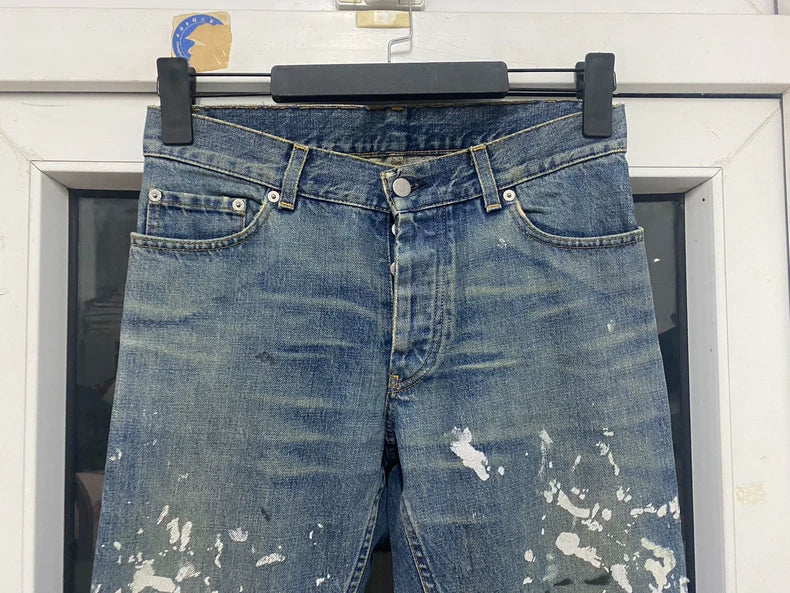 Helmut Lang Blue Painted Denim Pants - Helmut Lang – DMC99