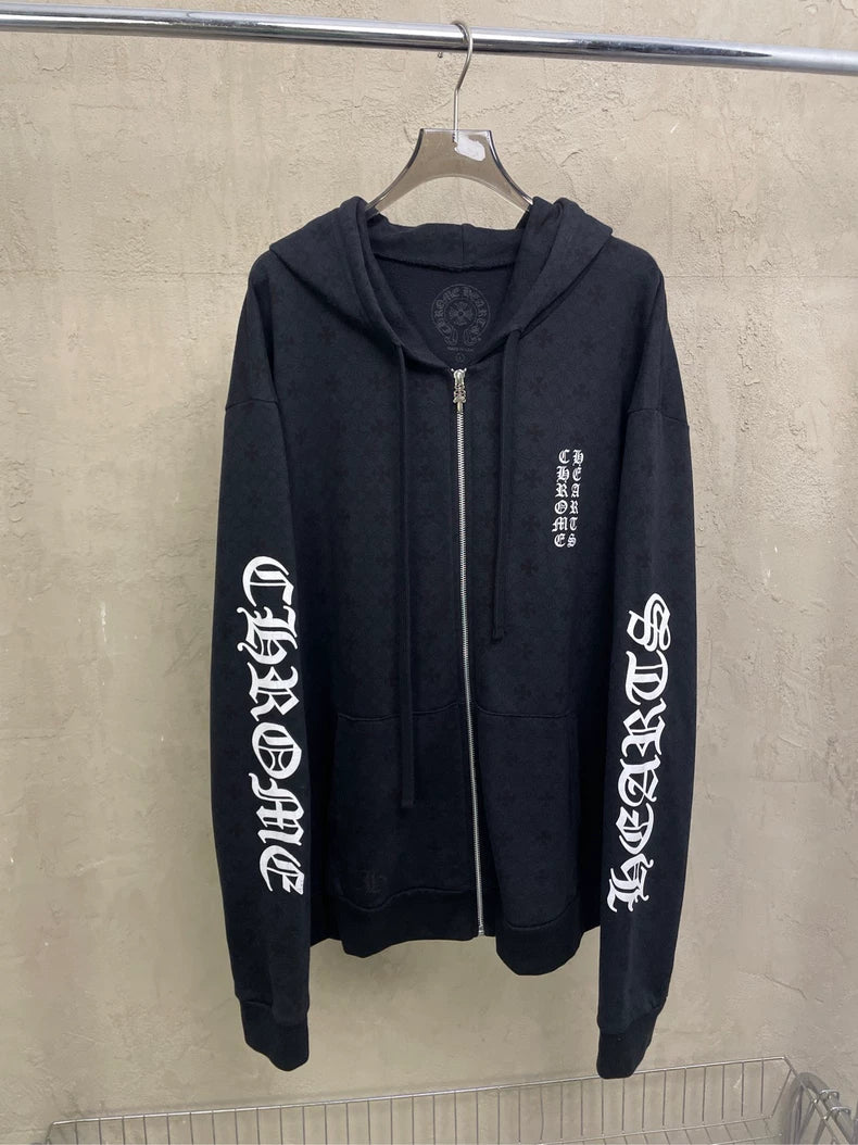 Chrome Hearts Black Graphic Hoodie Jacket