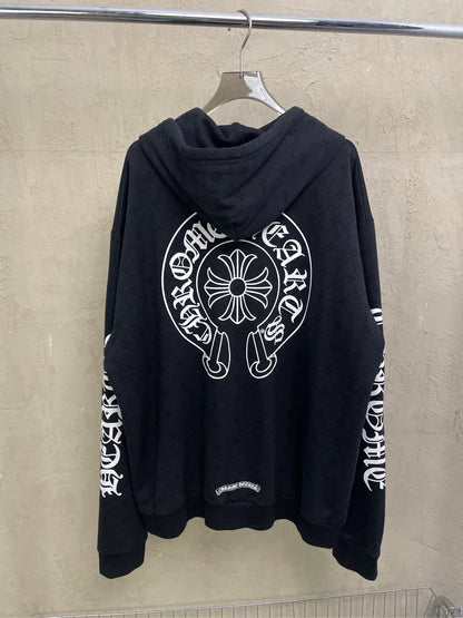 Chrome Hearts Black Graphic Hoodie Jacket