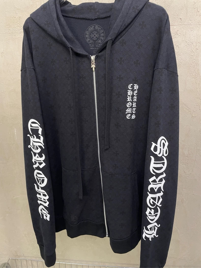 Chrome Hearts Black Graphic Hoodie Jacket