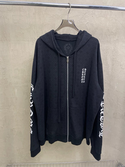 Chrome Hearts Black Graphic Hoodie Jacket