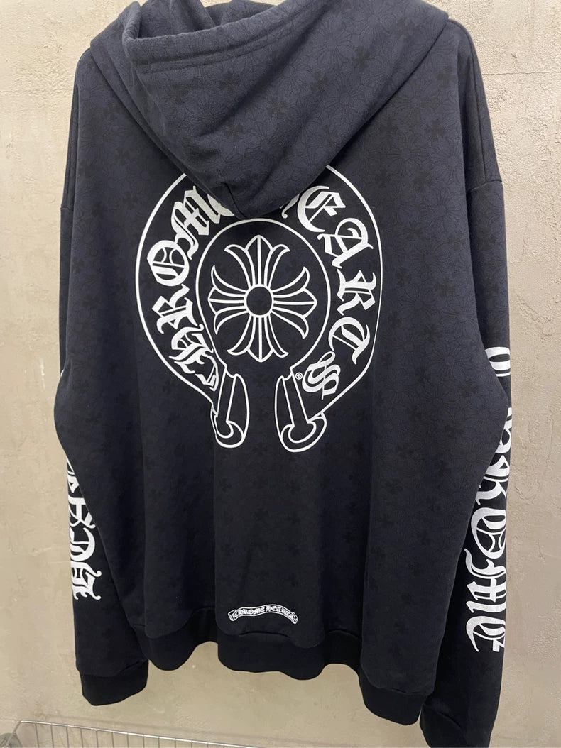 Chrome Hearts Black Graphic Hoodie Jacket