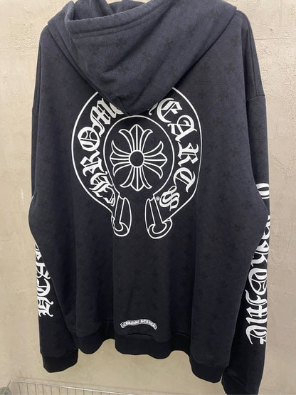 Chrome Hearts Black Graphic Hoodie Jacket