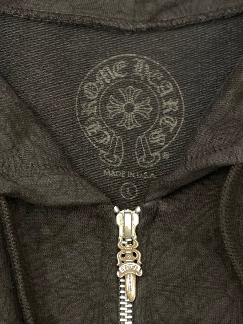 Chrome Hearts Black Graphic Hoodie Jacket