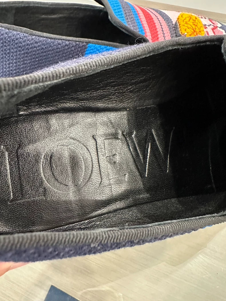 Loewe Embroidered Slip-On Loafers for Women