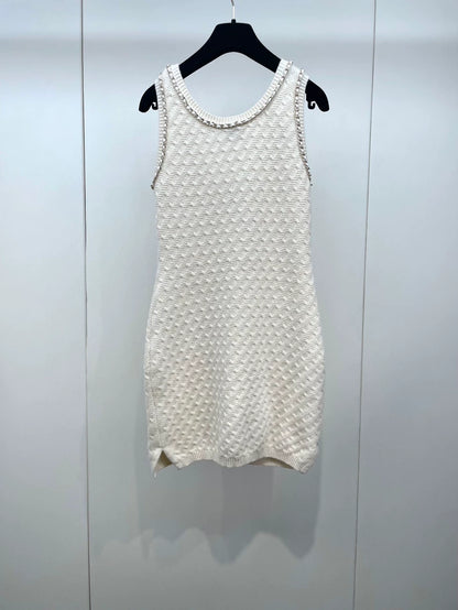 Chanel Knit Chain Dress in Off-White