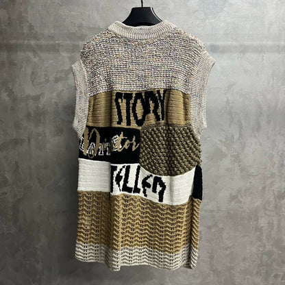 Color Block Woven Cotton-Linen Sleeveless Top