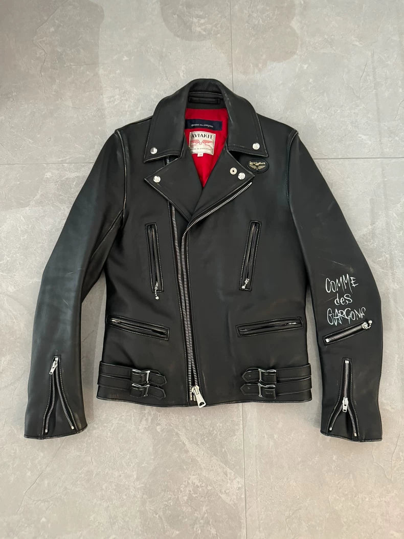Comme des Garcons Leather Jacket 34