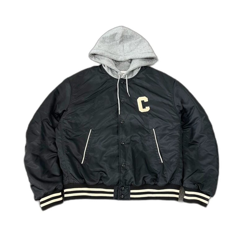 Celine Logo Hooded Baseball Jacket