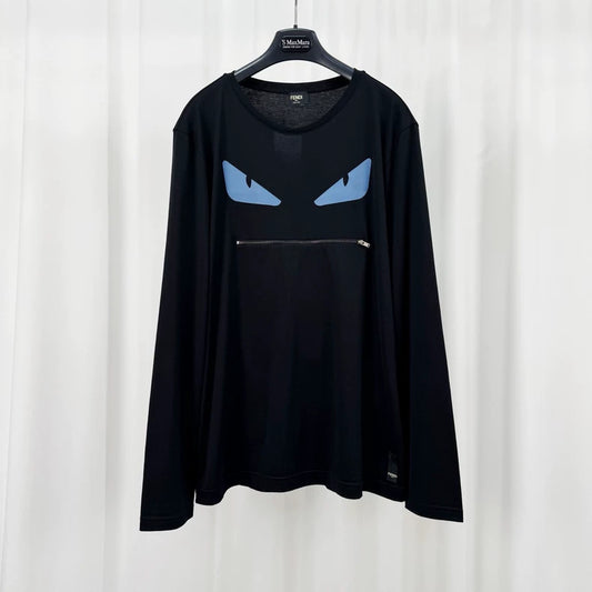 Fendi Monster Zip Pocket Long Sleeve Top-yf