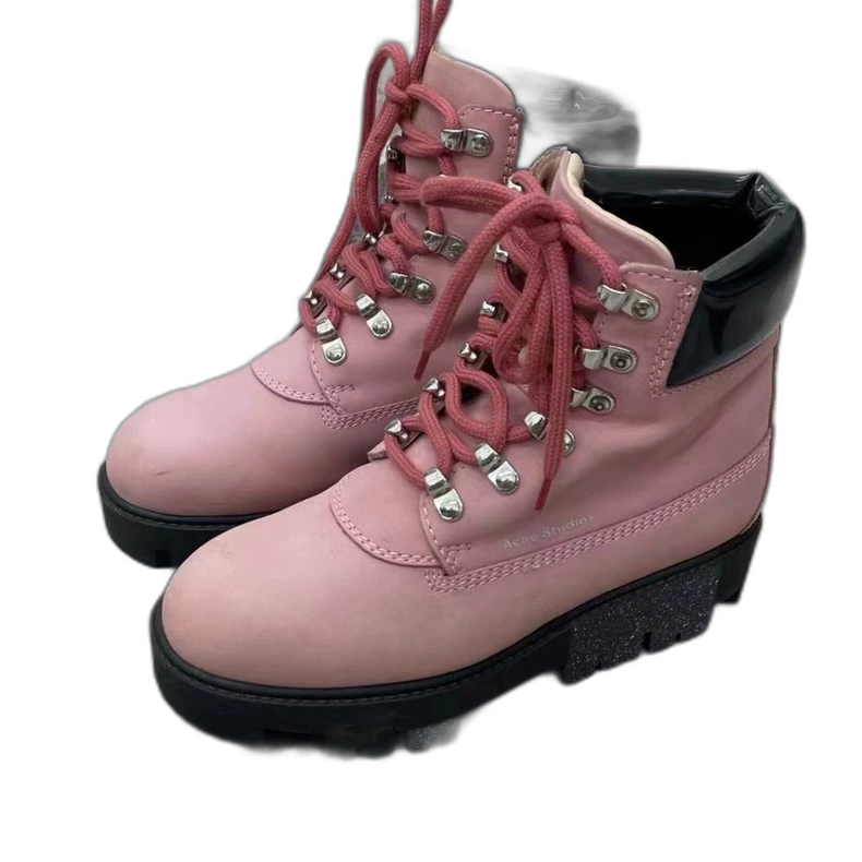 Acne Studios Pink Platform Hiking Boots