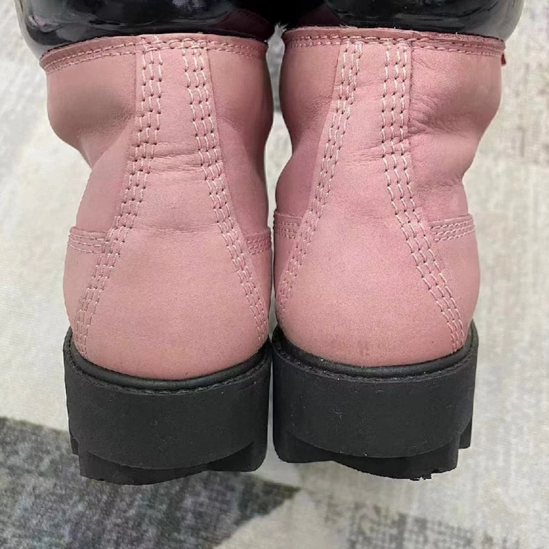 Acne Studios Pink Platform Hiking Boots