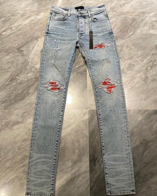 Amiri Wash Blue Orange Casual Pants