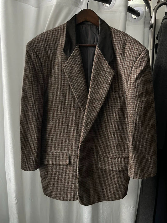 Comme des Garçons HOMME Tweed Leather Collar Jacket