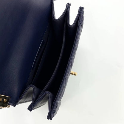 Chanel Deep Blue Boy Bag with Gold Chain