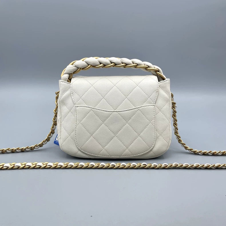 Chanel Flat Crossbody Bag with Gold Chain