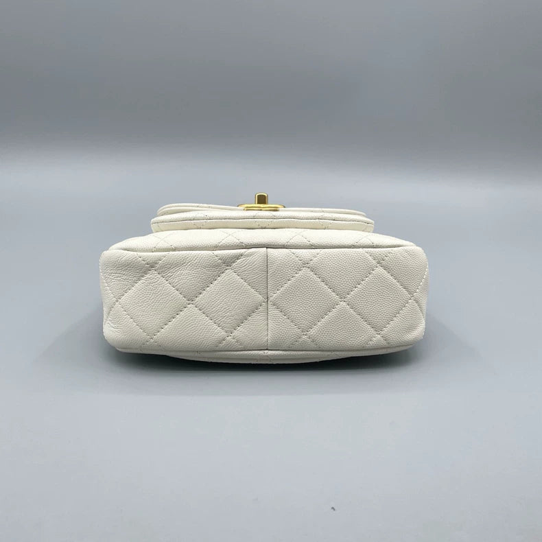 Chanel Flat Crossbody Bag with Gold Chain