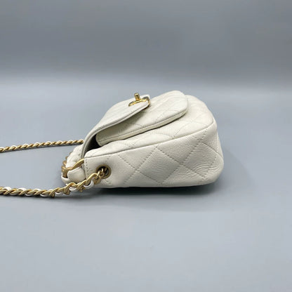 Chanel Flat Crossbody Bag with Gold Chain