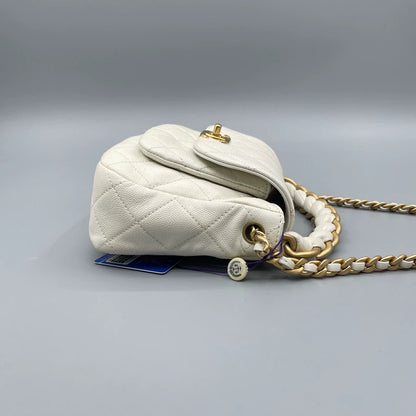Chanel Flat Crossbody Bag with Gold Chain