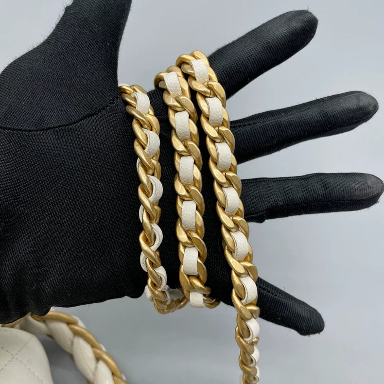 Chanel Flat Crossbody Bag with Gold Chain