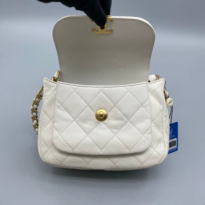 Chanel Flat Crossbody Bag with Gold Chain