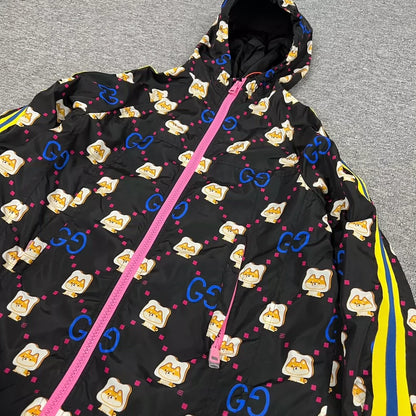 Gucci Cartoon Logo Print Windbreaker Jacket