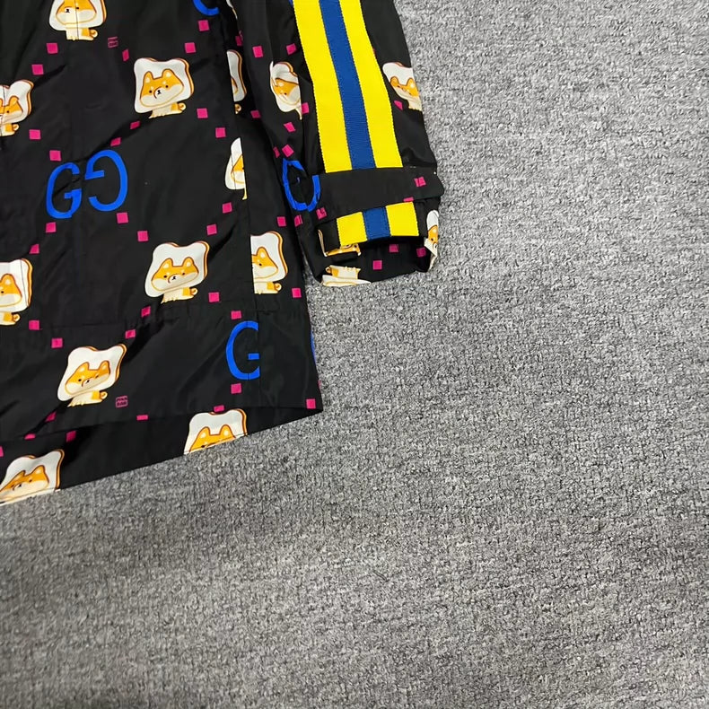 Gucci Cartoon Logo Print Windbreaker Jacket