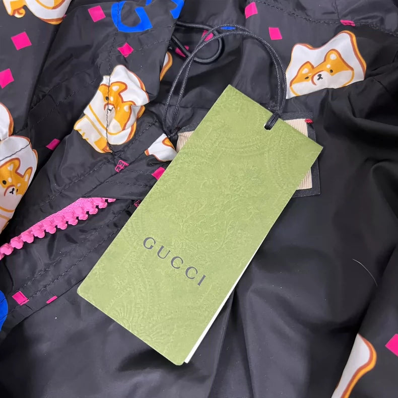 Gucci Cartoon Logo Print Windbreaker Jacket