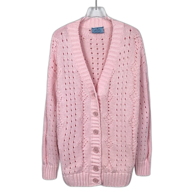 Pink V-Neck Knit Cardigan from Prada