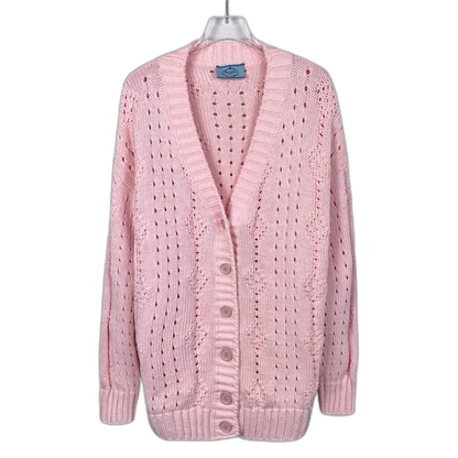Pink V-Neck Knit Cardigan from Prada