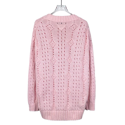 Pink V-Neck Knit Cardigan from Prada