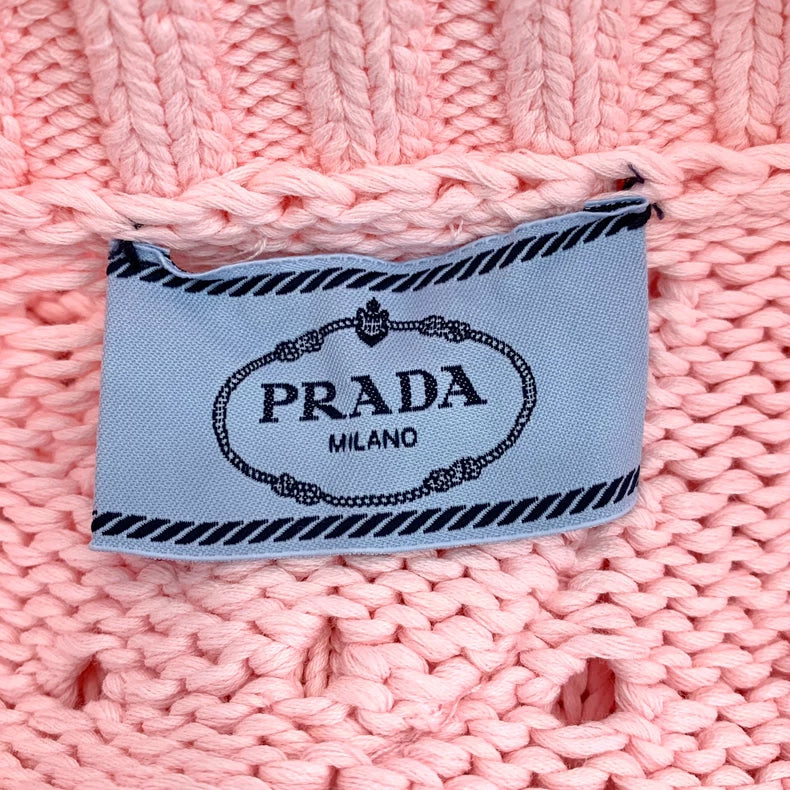 Pink V-Neck Knit Cardigan from Prada
