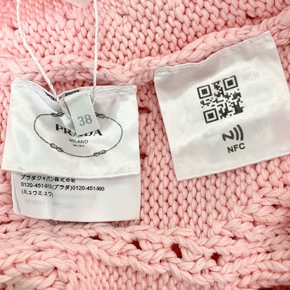 Pink V-Neck Knit Cardigan from Prada