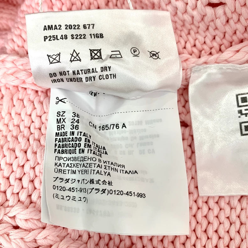Pink V-Neck Knit Cardigan from Prada