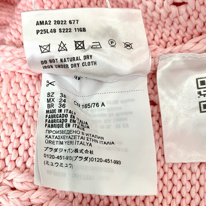Pink V-Neck Knit Cardigan from Prada