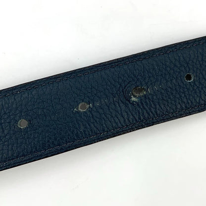 Hermes Black Leather Belt with Gold Buckle