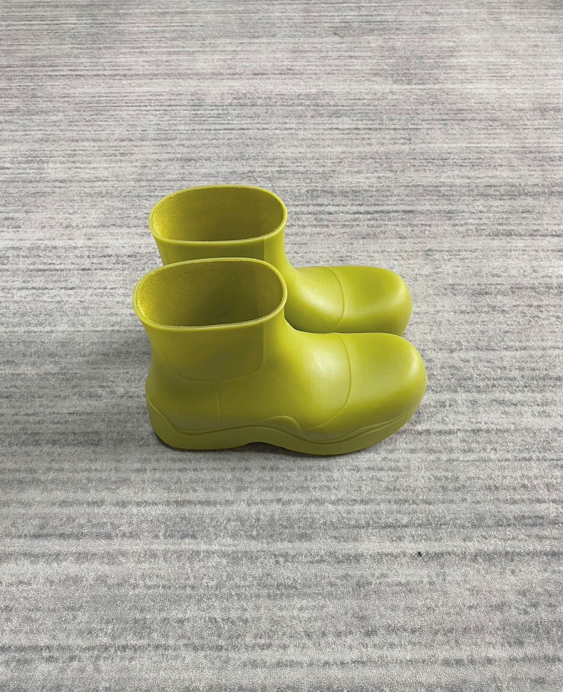 Bottega Veneta Green Rubber Rain Boots-zp