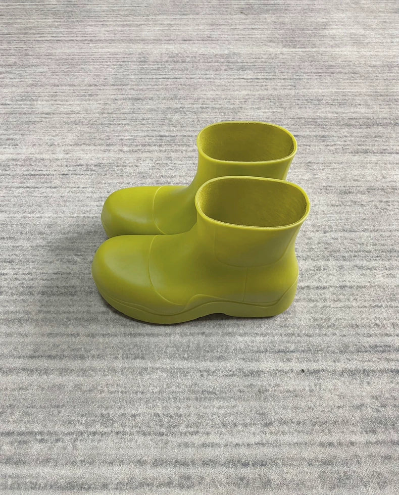 Bottega Veneta Green Rubber Rain Boots-zp